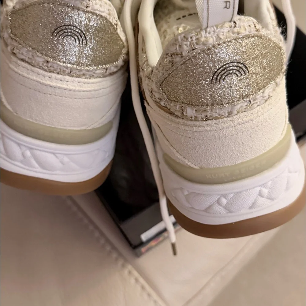 Kurt Geiger White and Gold Sneakers - Picture 5 of 11
